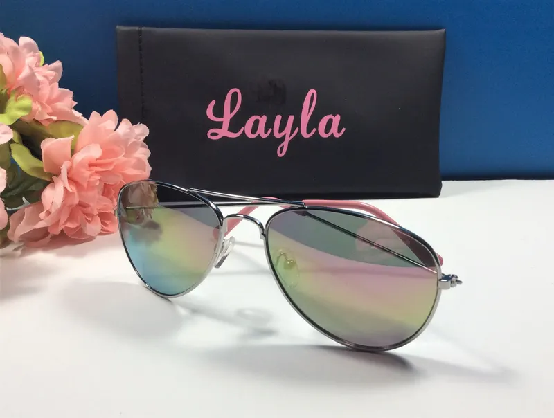 Personalized Aviator Sunglasses: Engraved Name, Kids Age 2-5