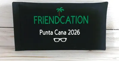 Faux leather glasses case personalized with a name