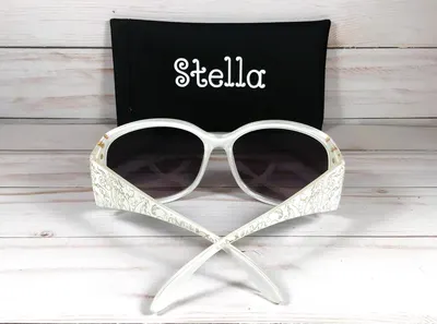 Personalized Sunglasses: Rhinestone Paisley Design, Engraved Name, Custom Case