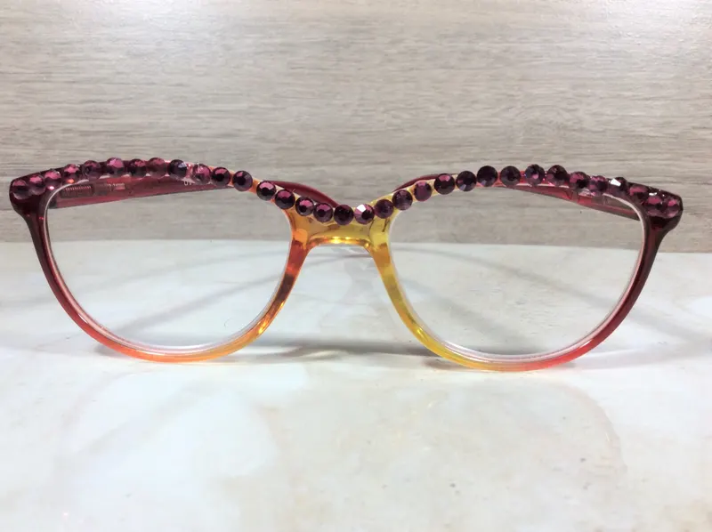 SPARKLY READERS Enhanced with Genuine Dark Rose Crystals. Designed to make you look beautiful! Free Faux Leather Case wi