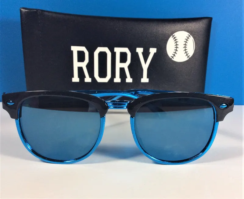 Personalized Kids Sunglasses with Engraved Name & Case, UV Protection