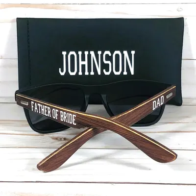 PERSONALIZED BAMBOO SUNGLASSES. For sports activities, birthday gift, wedding gift. Classic and sharp lookin'.