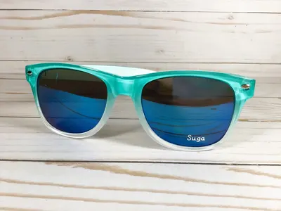 Personalized Wayfarer Sunglasses: Two-Toned Mirror Lens, Free Engraving