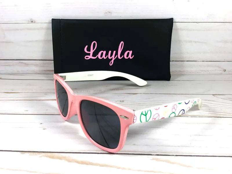 Personalized Child's Sunglasses: Engraved Wayfarer Style, UV Protection