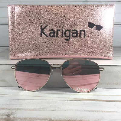 Rose Gold Mirror Lens Sunglasses: Personalized Glitter Case
