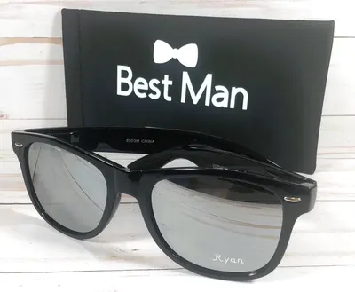 Engraved Mirror Lens Wayfarer Sunglasses: Wedding, Groomsmen Gift
