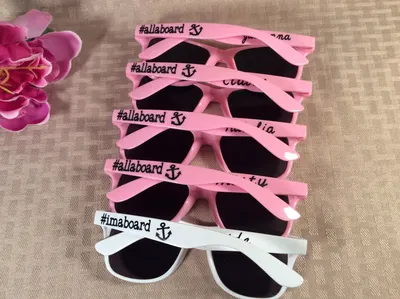Personalized Pink Wayfarer Sunglasses: Bridal Party Gift