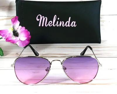 Personalized Aviator Sunglasses: Ocean Wave Lens. Free Name Engraving