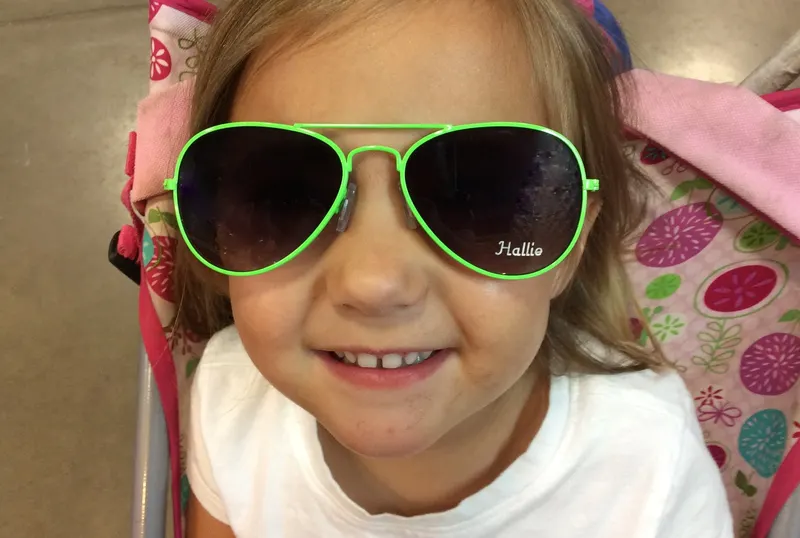 Personalized Kids Aviator Sunglasses, Neon Frames, Free Engraving