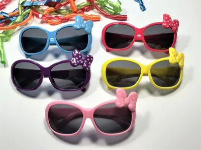 Personalized Girls Sunglasses: Polka Dot Bow, Engraved Name