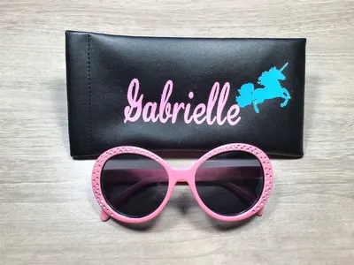 Personalized Girls Sunglasses with Rhinestones & Engraved Case