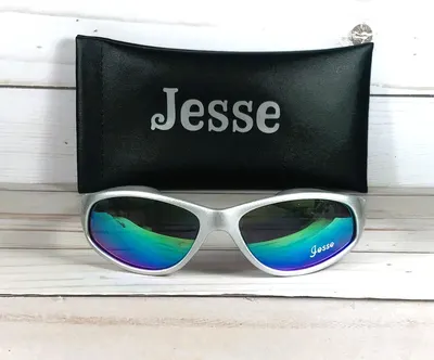 Personalized Kids Sunglasses: Engraved Name, Mirror Lens.