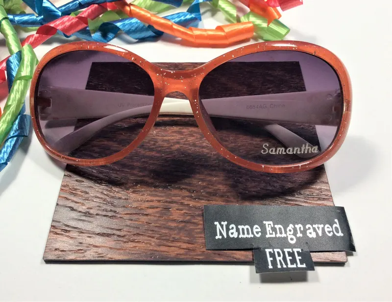 Personalized Toddler Sunglasses: Engraved Name, Glitter Frame, Hearts