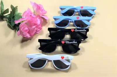 Personalized Light Blue Wayfarer Sunglasses: Party Favors view 2