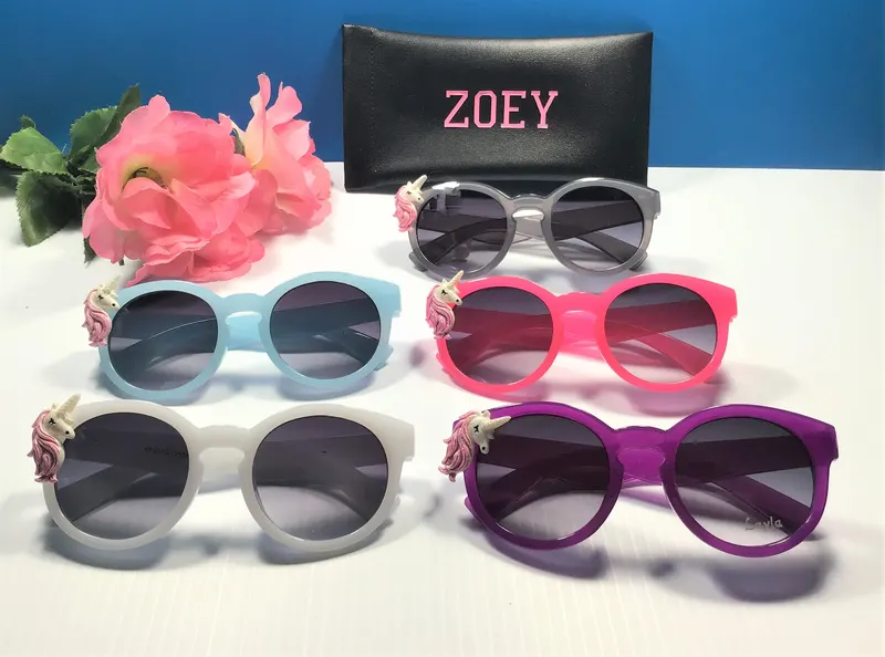 Personalized Unicorn Sunglasses: Engraved Kids Birthday Party Gift